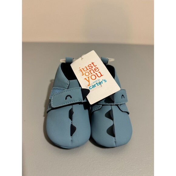 Carter's Toddlers Boy's Shoes Dinosaur Blue Size 0/3 Months - Picture 2 of 6